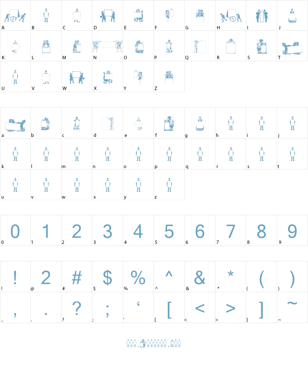 Picture Squares Font Character
